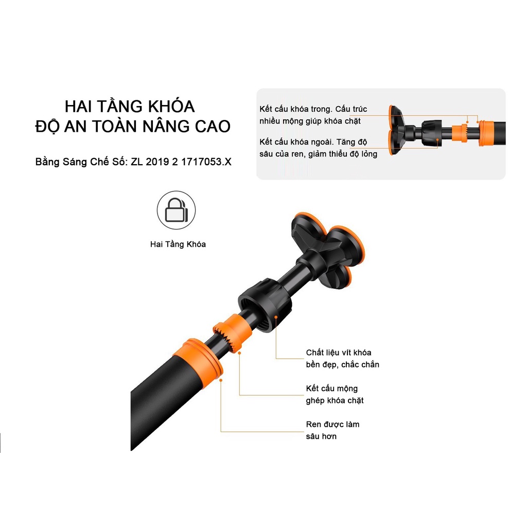 Xà Đơn Treo Tường Thế Hệ Mới FED-0228 - Kích Thước 90-115CM