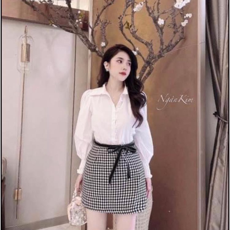 ÁO SƠ MI NỮ THÔ LỤA BO TAY SIÊU HOT ASM90 | BigBuy360 - bigbuy360.vn