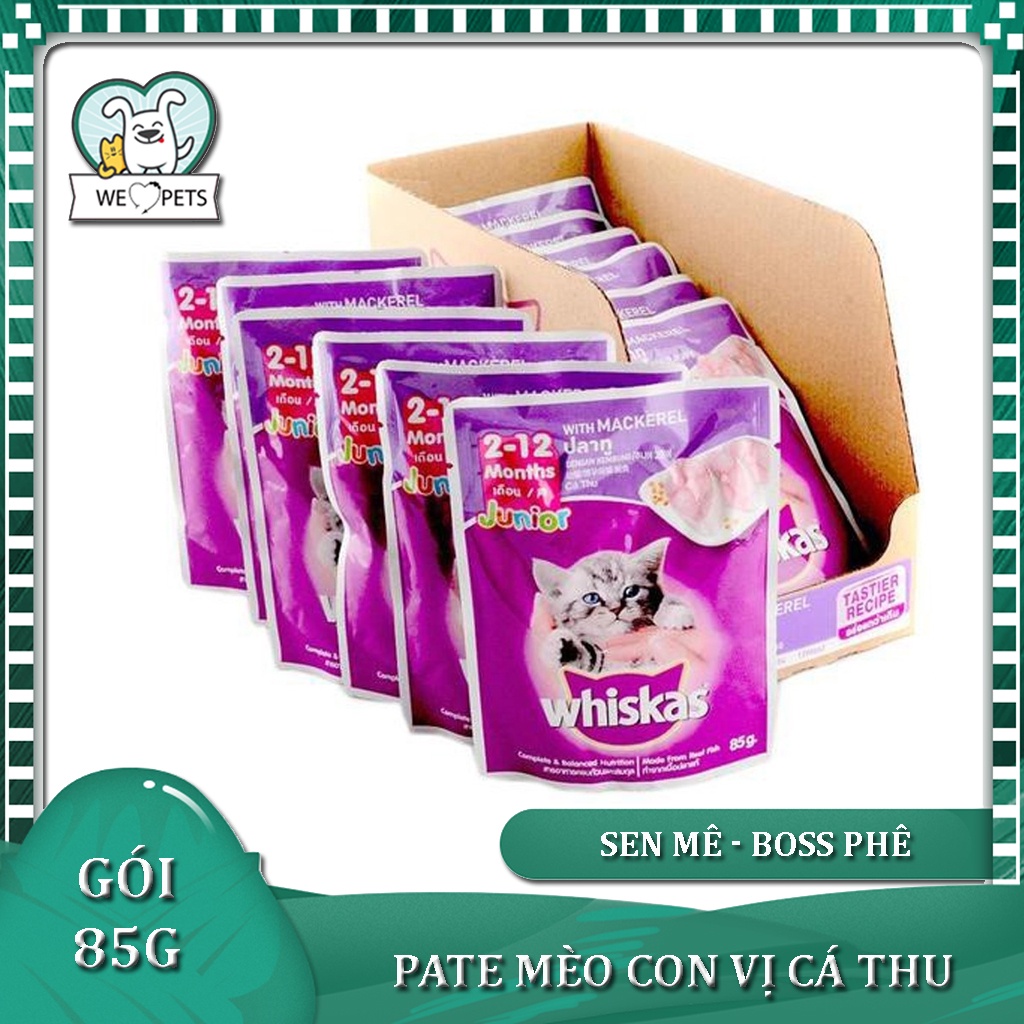 Pate Cho Mèo Con Vị Cá Thu Whiskas Junior Mackerel 85g - Lida Pet Shop