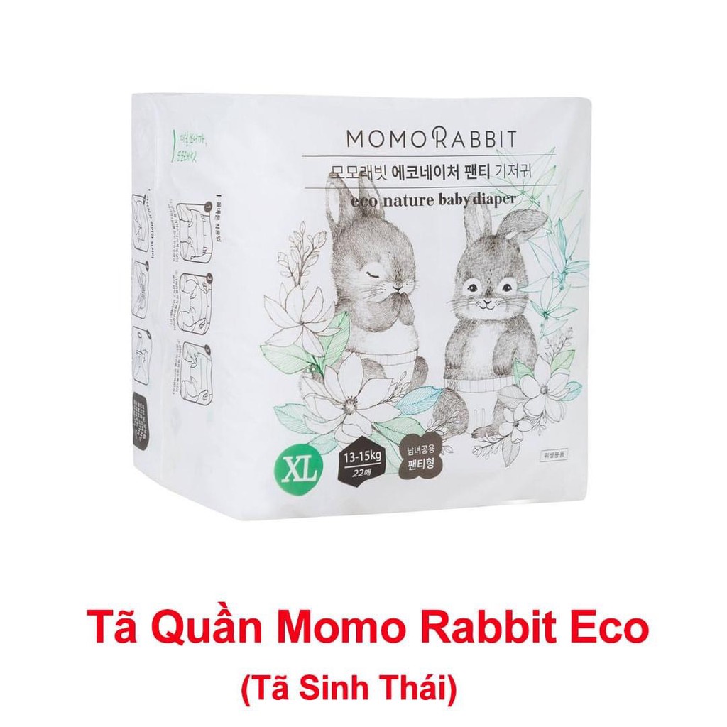Bỉm Momo Rabbit FREESHIP Momo Rabbit Nội Địa Hàn Quốc Dán/Quần Đủ Size S50/M44/L40/XL36/L28/XL22/XXL18