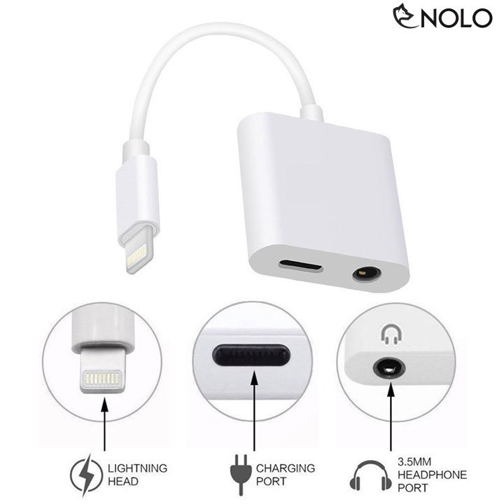 Cáp Chuyển Lightning Iphone Sang Tai Nghe Jack 3.5mm Và Đầu Sạc Lightning