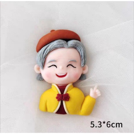 đồ trang trí bánh [FREESHIP❤️] tượng silicon CHỦ ĐỀ ÔNG BÀ nặn thủ công