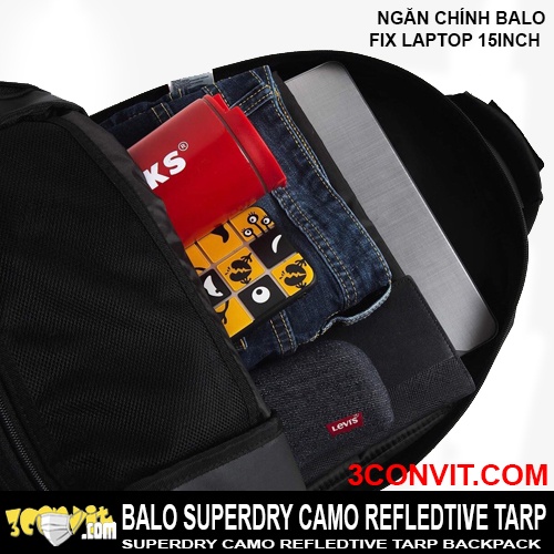 Balo laptop 15.6 inch Phản Quang Chống Nước Super.Dry Camo Reflective Tarp Rucksack