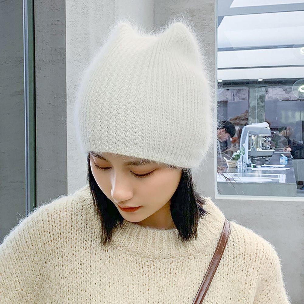 Mũ Beanie Tai Mèo Bảo Vệ Tai Cho Nữ