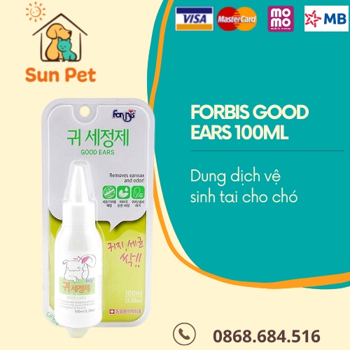 Forcans (Forbis) Good Ears - Dung dịch vệ sinh tai cho chó mèo 100ml