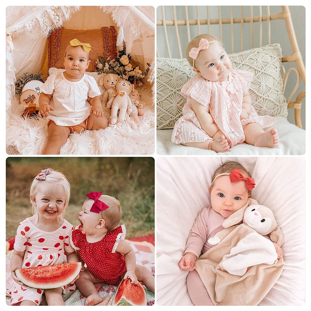 Băng đô KIDSBOWS nylon co giãn đính nơ xinh xắn cho bé gái