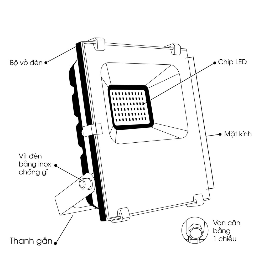 ĐÈN PHA LED RẠNG ĐÔNG 30W Model: D CP06L 30W