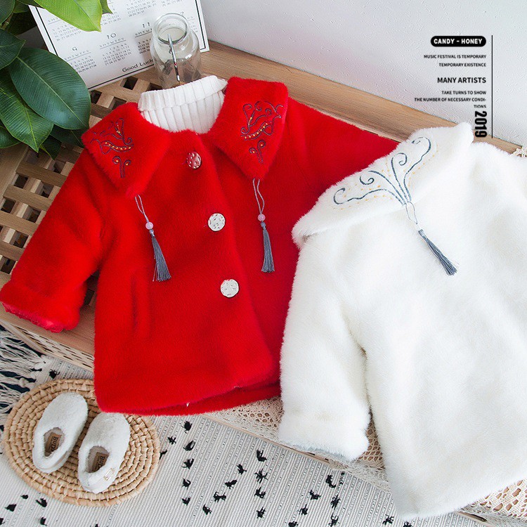 Áo khoác lông nhung mịn đẹp phong cách mới cho bé gái size 12-20kg AK10