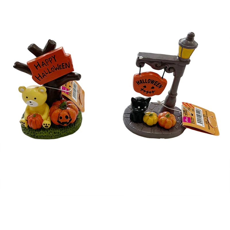 Daiso Halloween Tượng trang trí có chữ kí - Mèo/ Gấu