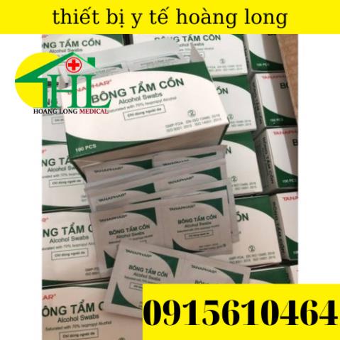 Bông Tẩm Cồn Tiệt Trùng Alcohol Pads [Hộp 100 Miếng]