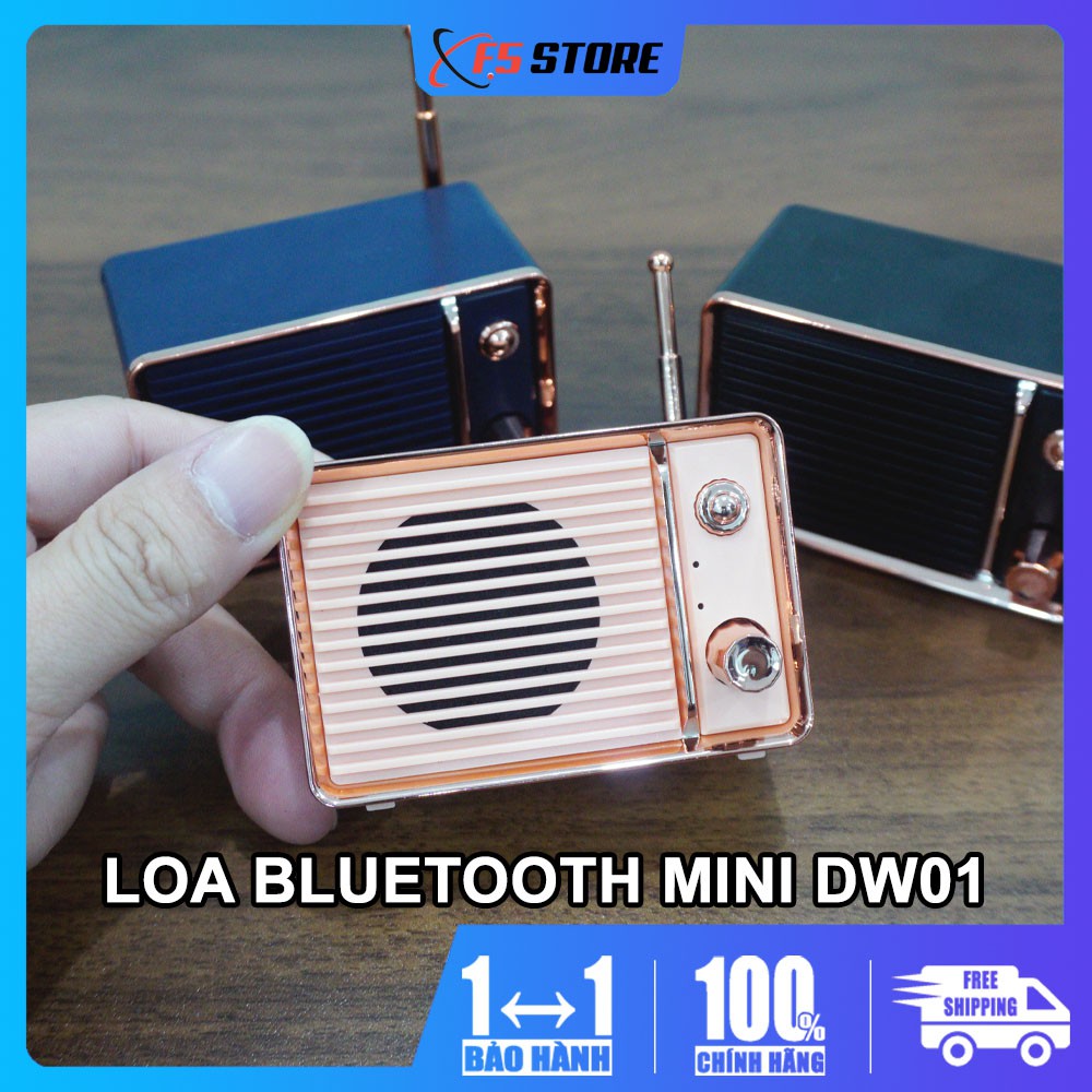 Loa bluetooth mini DW01 Hình Tivi - Phiên bản 2020, Bluetooth 5.0