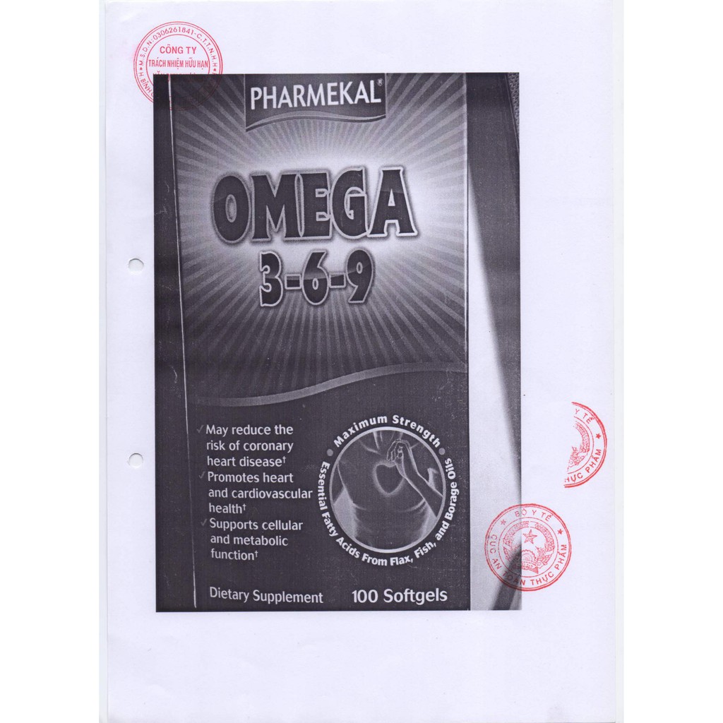 Viên Uống Dầu Cá Pharmekal Omega 3-6-9 100 Viên