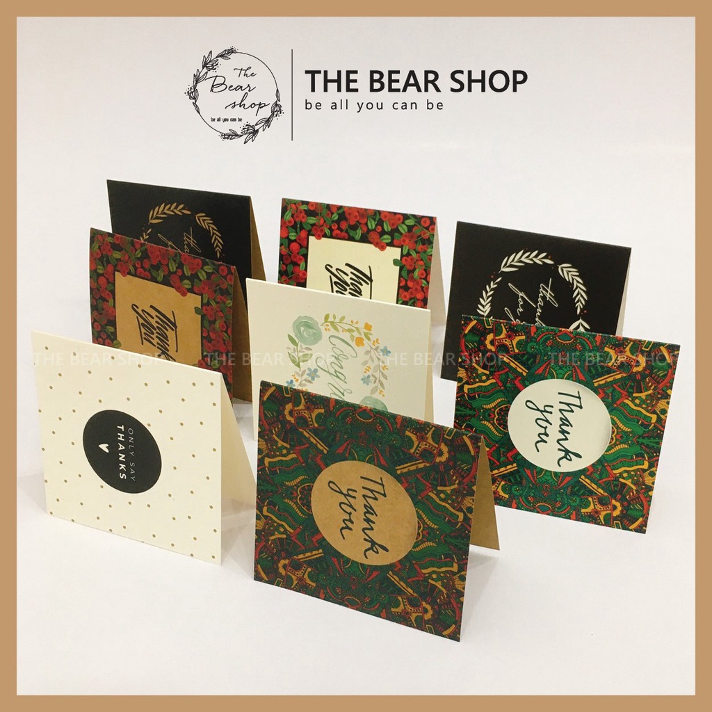 Thiệp handmade vintage giấy kraft - Kích thước 11x11cm hàng loại 1 - The Bear Shop