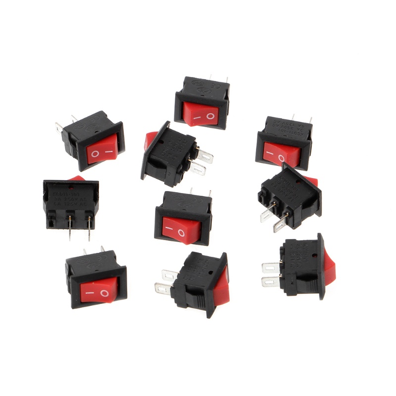 Set 10 công tắc ON/OFF 2 Pin 10x15mm SPST 3A AC 250V dành cho tàu thuyền