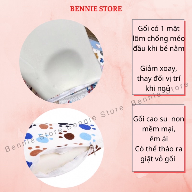 Gối cao su non cho bé loại to (45 x 25cm), Gối cao su chống méo đầu