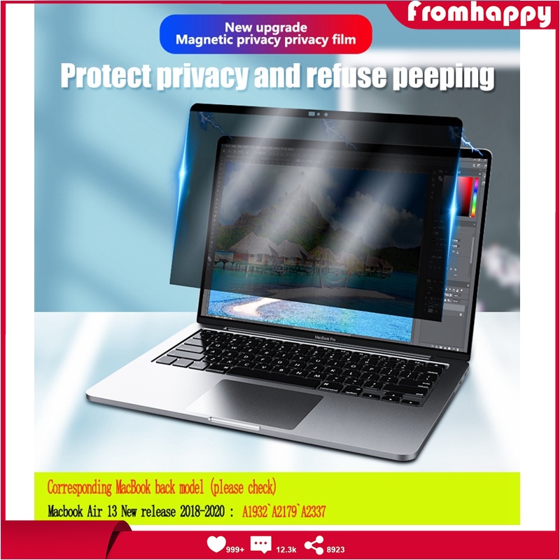 Màng Lọc Bảo Vệ Màn Hình Chống Nhìn Trộm Từ Tính Cho Apple MacBook Air 13.3 M2 Pro 13 2022 a2442 a2681 a2338 a2
