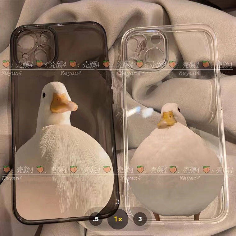 Ốp điện thoại silicon trong suốt cạnh thẳng họa tiết chú vịt cho nam nữ thích hợp cho Iphone12promax 13 11 Xs 8P k3jR