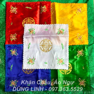 Khăn tay dâng trà hầu đồng, phụ kiện hầu, khăn chầu áo ngự