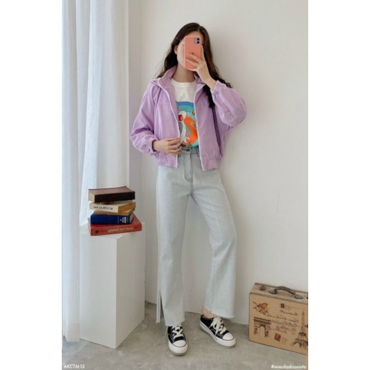 Áo Croptop Nhung Tăm Hàn Quốc