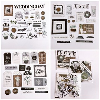 Die cut Sticker Wedding trang trí lovebox và scrapbook (cắt sẵn)