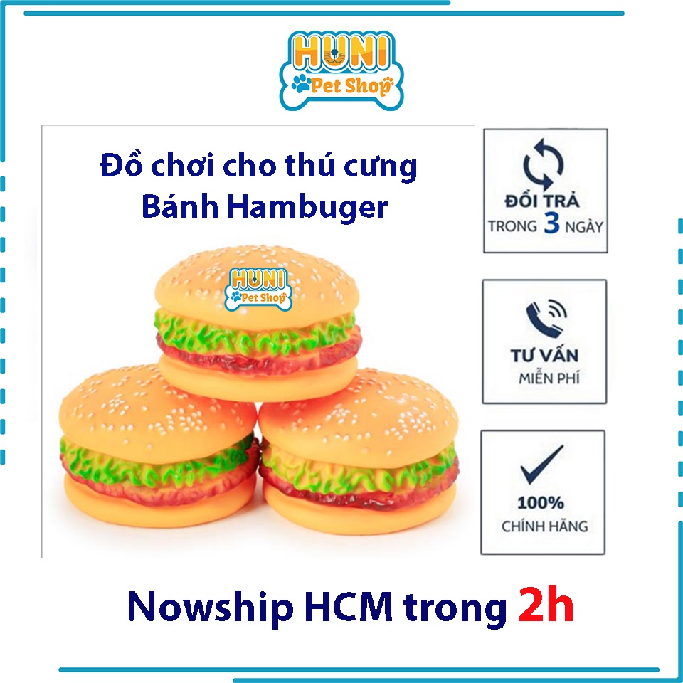 Đồ Chơi Bánh Hamburger Dành Cho Thú Cưng - đồ chơi cho chó mèo - Huni petshop