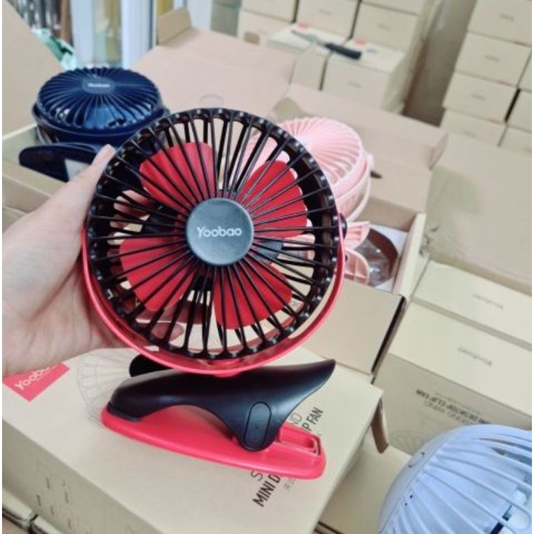 Quạt Mini Để Bàn Yoobao F04 6400mAh tích điện, Quạt Kẹp Đa Năng Sử Dùng Đến 32H, Xoay 720 Độ