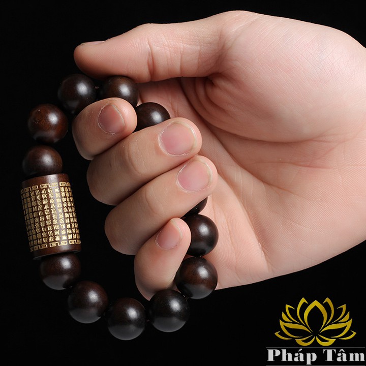 Vòng Tay Gỗ Sét Đánh Tự Nhiên Khắc Hán Tự Chú Đại Bi Quan Thế Âm Bồ Tát - Tâm Phong Thủy