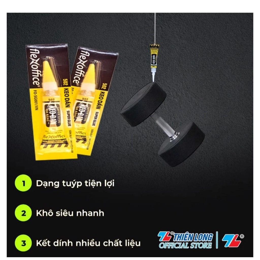 Keo đa năng 502 Thiên Long Flexoffice FO-SG001/VN - Siêu dính  hàng có kiểm tra chất lượng