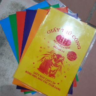 GIẤY THỦ CÔNG HỒNG HÀ ĐỀ CAN 6 MÀU A4