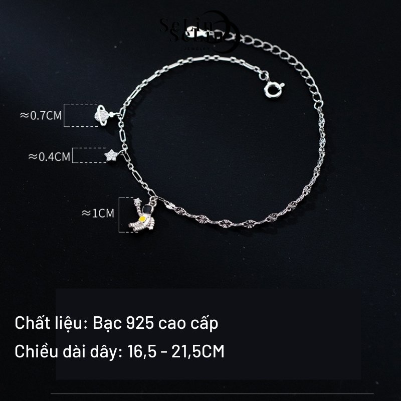 Lắc tay bạc vòng tay bạc 925 nữ phi hành gia galaxy SELIN JEWELRY - 0006