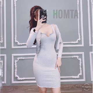 Set Đầm Body Kèm Áo Khoác