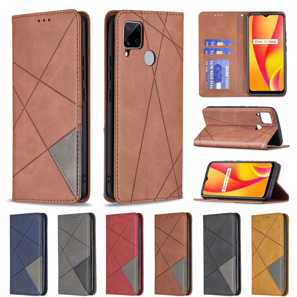 Case for Realme C12 / C15 / C25 BFX Ốp lưng bọc da nhiều màu cho điện thoại