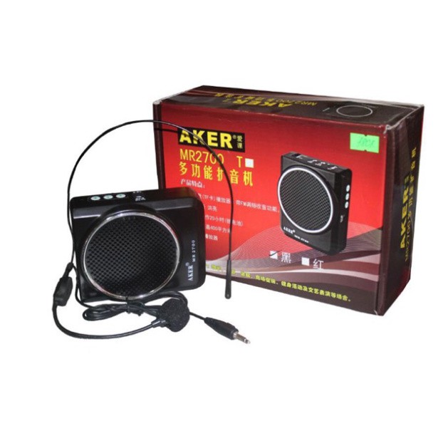 Máy trợ giảng Aker MR2700 màu đen dòng mic có dây - Loa trợ giảng Aker RM 2700 dành cho giáo viên ♥️♥️