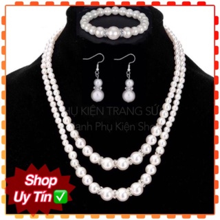 Bộ Trang sức giả hạt ngọc trai(ảnh thật cuối)