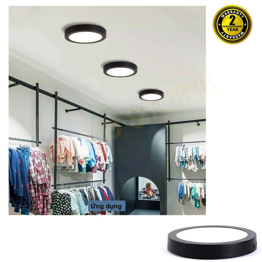Đèn ốp trần viền đen 18W lắp đặt phòng khách, phòng ngủ, hành lang, cầu thang, bền, rẻ, đẹp, bảo hành 24 tháng