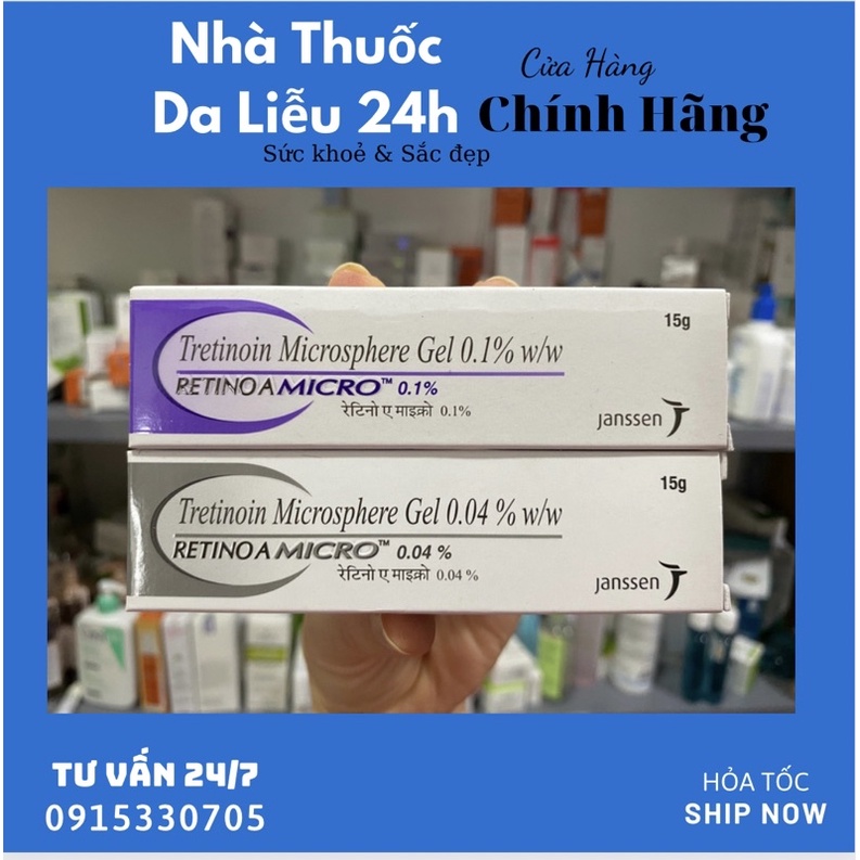 Tretinoin Aret , RetinoA Microsphere Gel 0,025 0.05 - 0.04% - 0.1% - Gel hỗ trợ giảm mụn, chống lão hóa