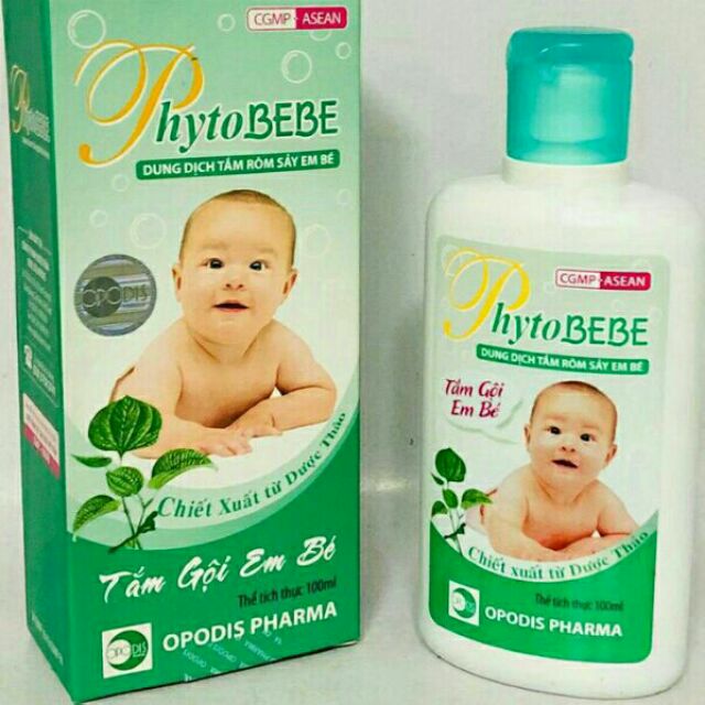 Sữa Tắm Gội Rôm Sẩy Phytobebe - 100ml