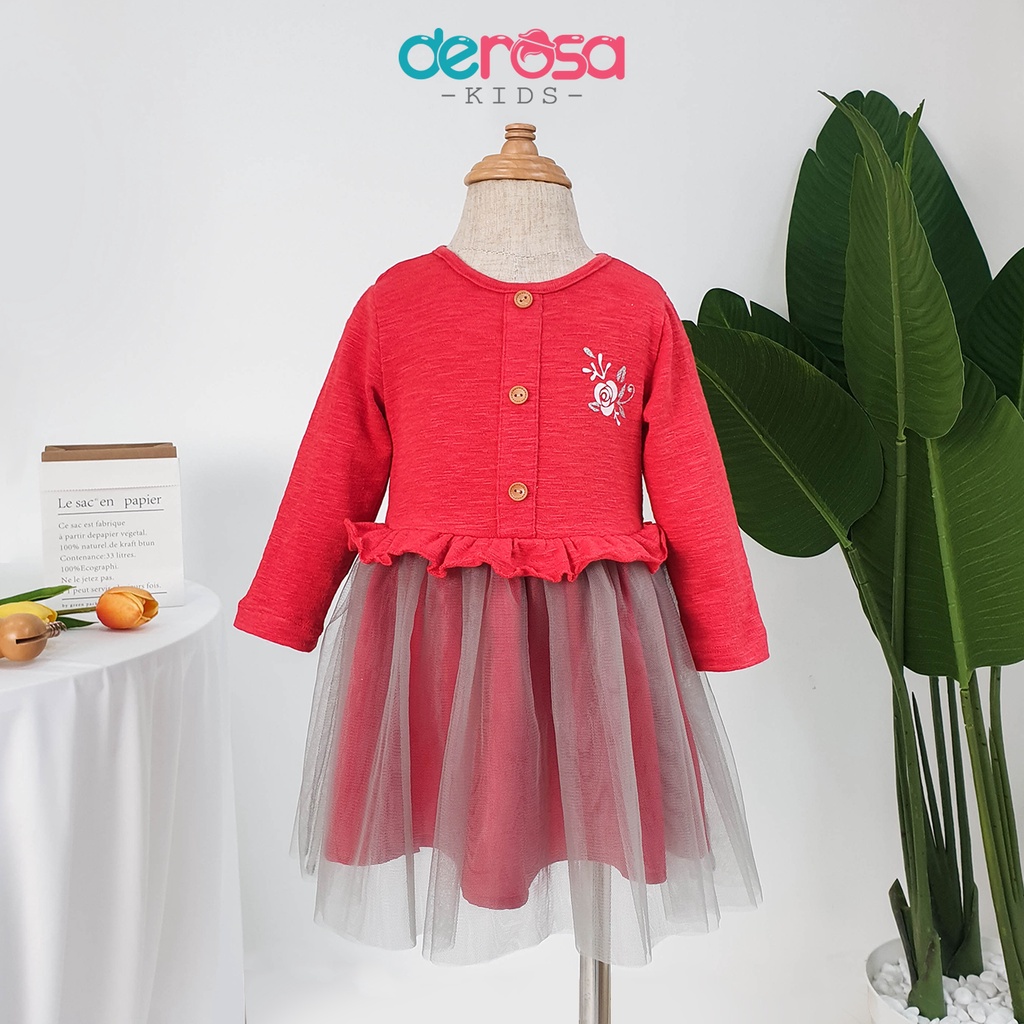 Váy bé gái đầm công chúa phối tu tu cho bé | DEROSA KIDS | 9M- 3Y | AWBB278V