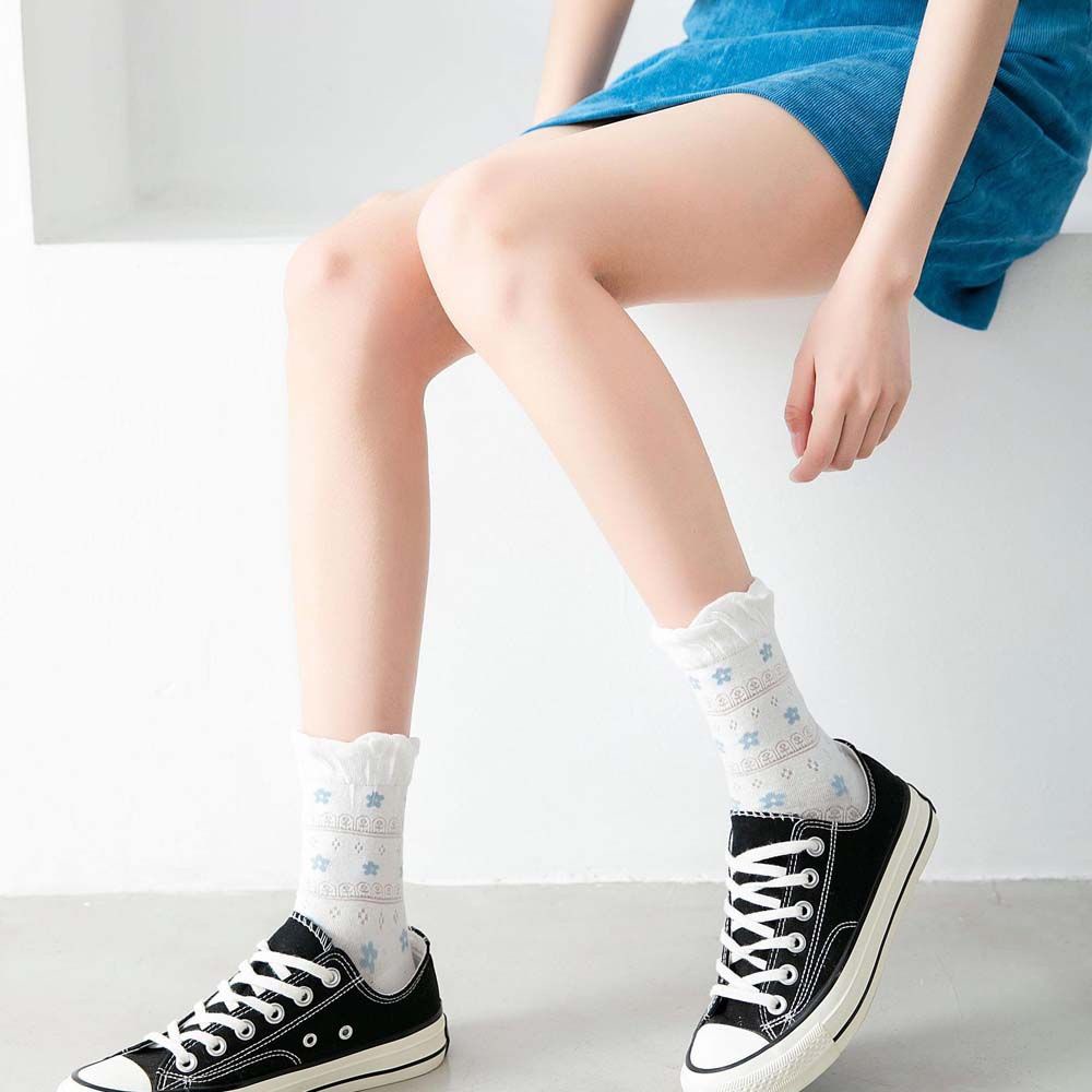 Vớ Lưới Cotton Trong Suốt Thoáng Khí In Hoa Thời Trang Mùa Hè Cho Nữ