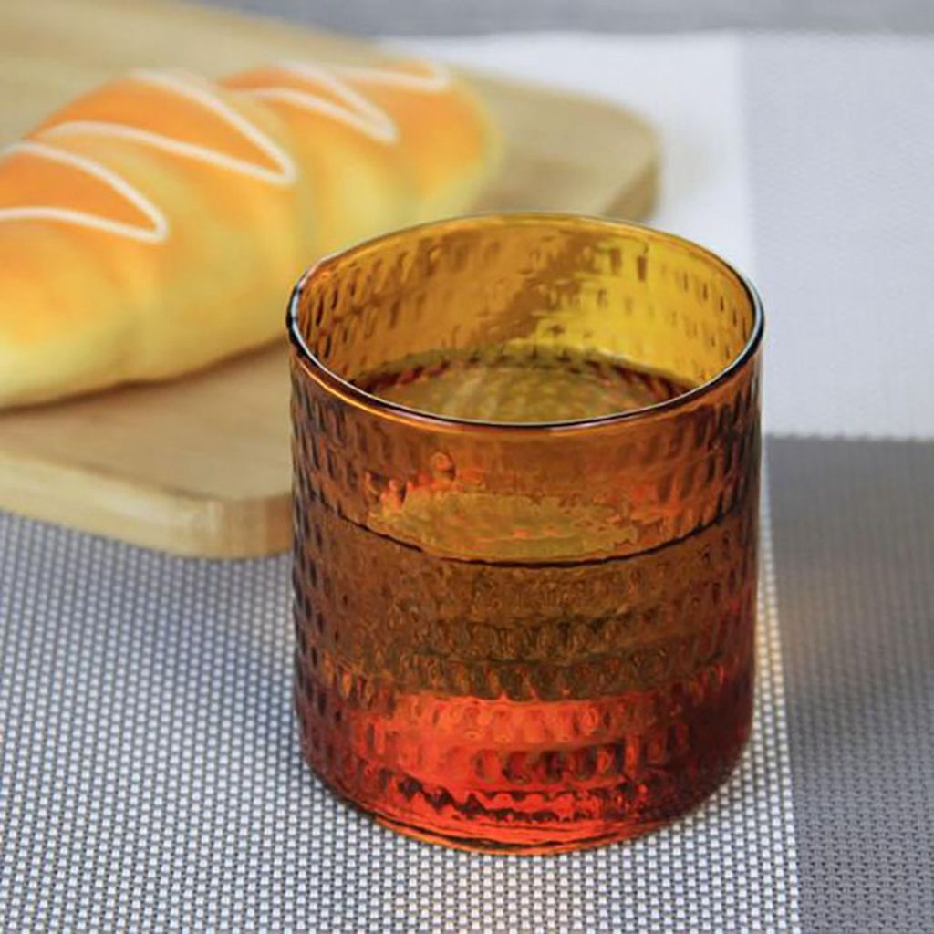 YIYU 1 cốc thủy tinh trong suốt 200ml họa tiết chấm bi phong cách vintage