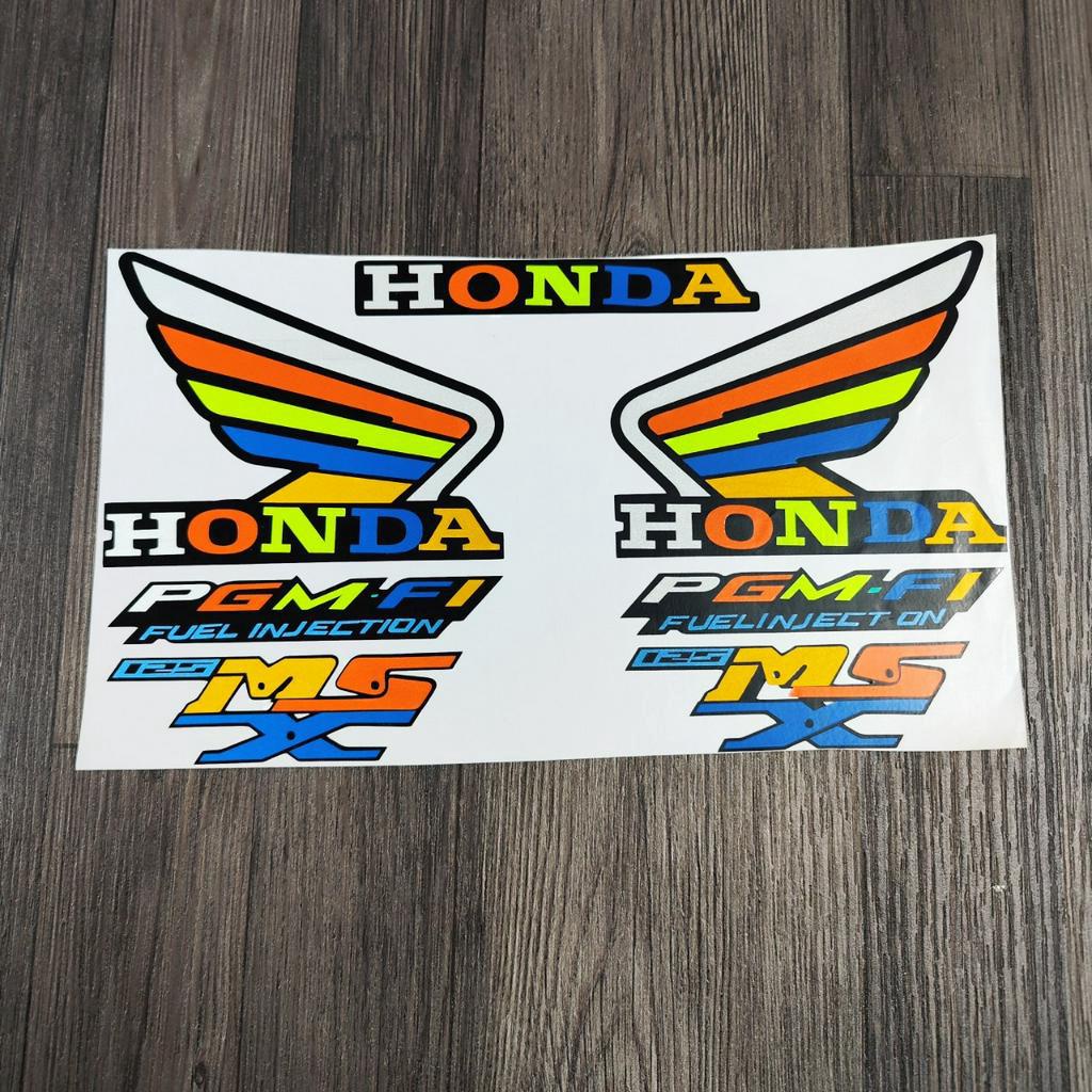 (HCM) Bộ tem trang trí xe MSX 125 độc lạ - tem logo cánh chim WINGS, PGM-FI, MSX125 độ 7 màu