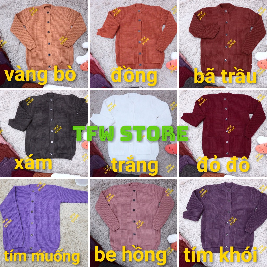 Áo len  cổ tròn người lớn tuổi, người già, trung niên, cho bà, cho mẹ - Made in VN
