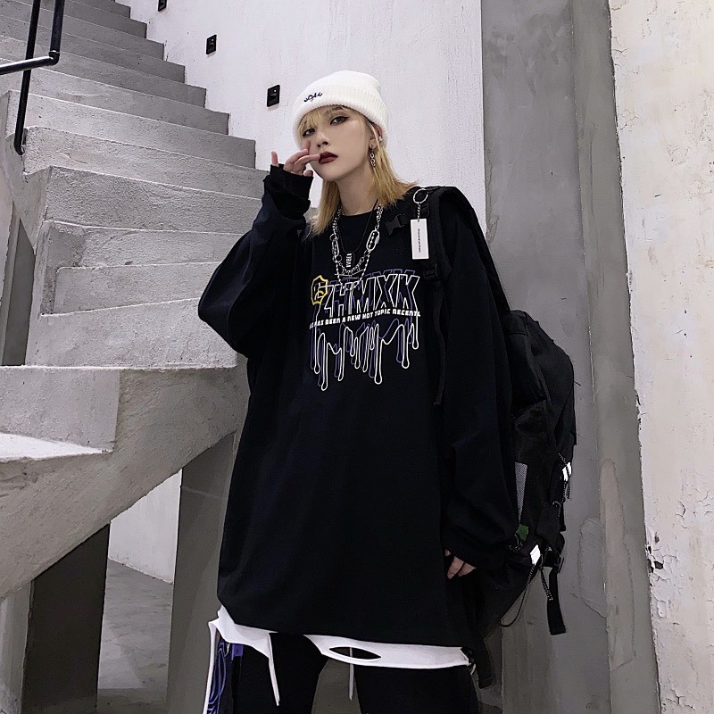 Áo thun tay dài form rộng ZHMXK NEKO.SG, Áo thun Streetwear ulzzang SWT26