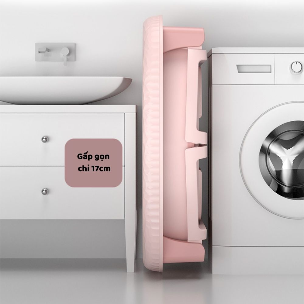 Chậu Tắm,bồn Tắm, Thau Tắm Cho Bé Từ Sơ Sinh đến 10 tuổi THÀNH CAO Gấp Gọn 2 Nấc Có Rãnh Cắm Vòi Sen Tiện Lợi