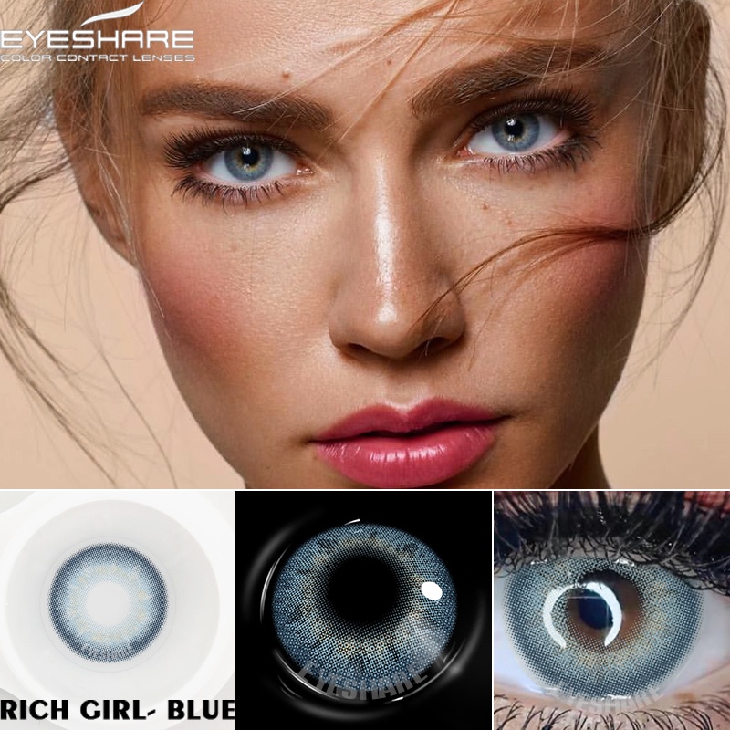 Cặp kính áp tròng EYESHARE 5 màu sắc tùy chọn trong suốt thời trang
