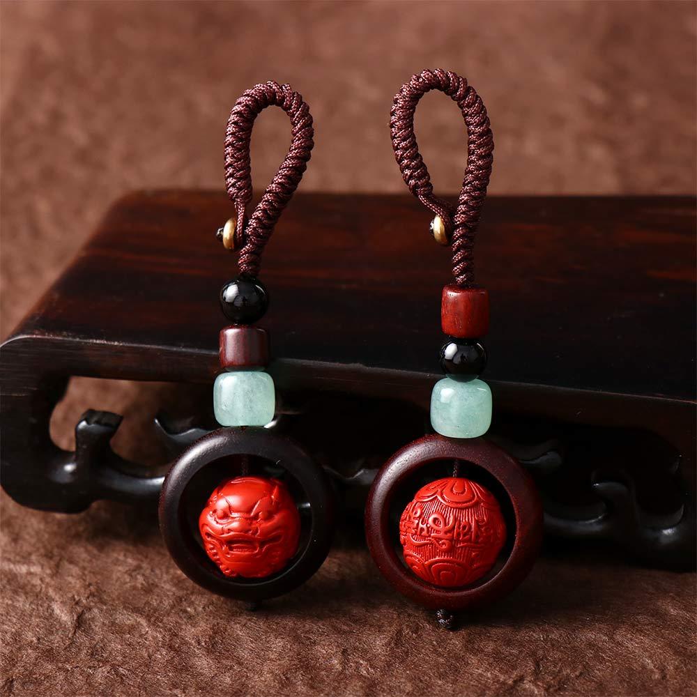 Rebuy1 Móc Khóa Xe Hơi May Mắn Phong Cách Phật Giáo Tây Tạng Đính Hạt