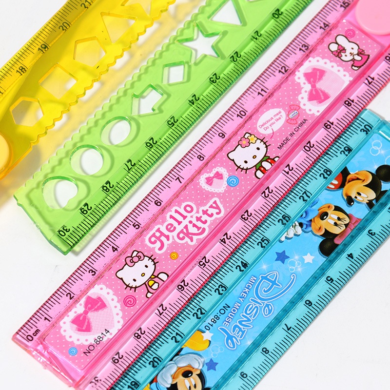 Thước Đo Vòng Tròn 30CM / 15CM Họa Tiết Hoạt Hình Dễ Thương Tiện Dụng Cho Học Sinh Tiểu Học