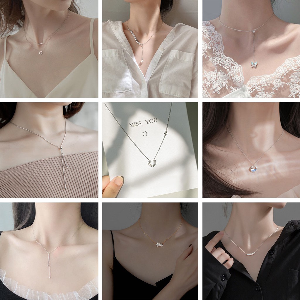 LUX vòng cổ Bạc 925 Kiểu Dáng Đơn Giản Phong Cách Hàn Quốc