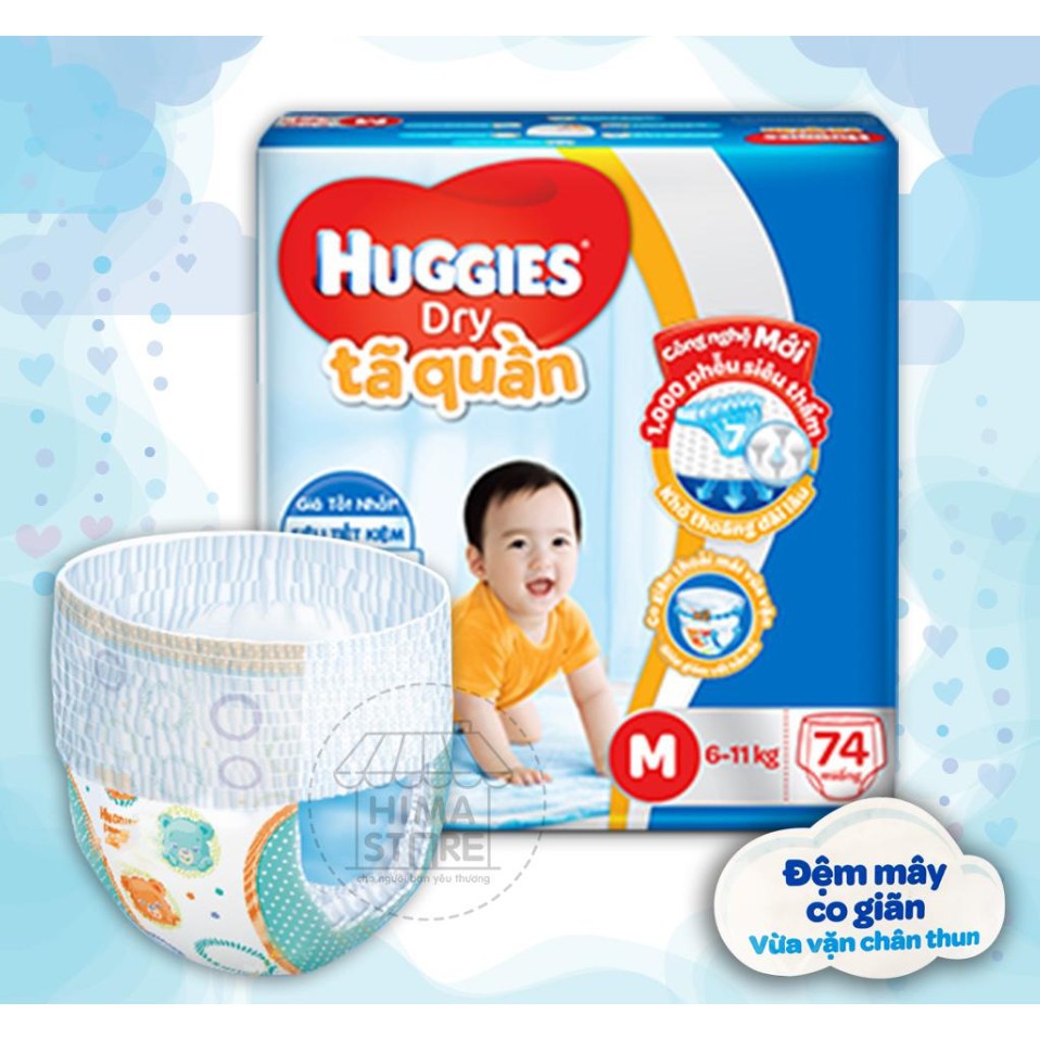 Bỉm Huggies Tã Dán M76 , L68 , XL62 , XXL56 Quần M74 , L68 , XL 62 , XXL56 Phiên bản mới nhất 2021