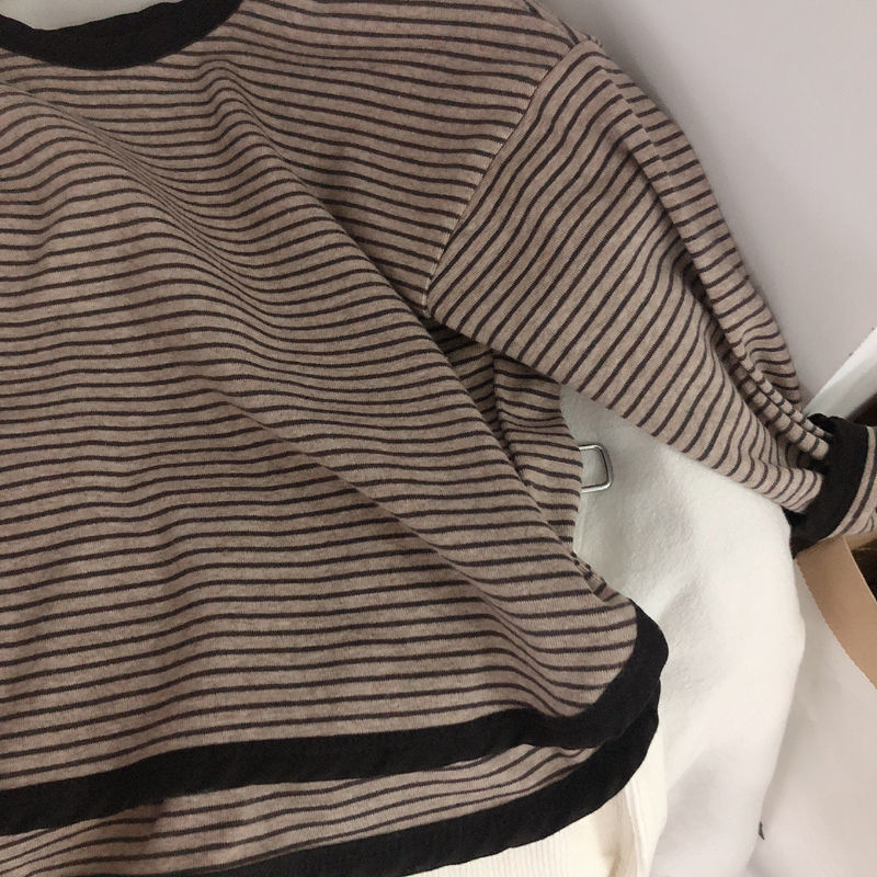 Áo thun cotton tay dài cổ tròn thời trang mùa thu dành cho bé